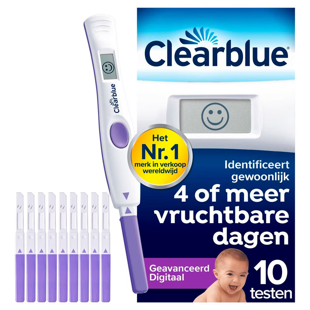 Clearblue Geavanceerde Digitale Ovulatietest 10 tests – Meet oestrogeen en LH
