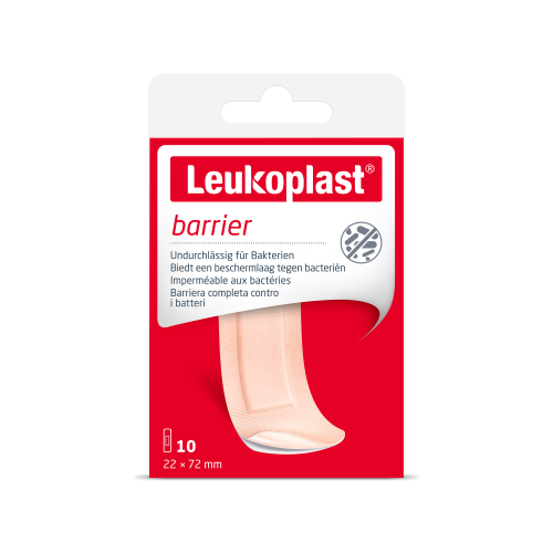 Leukoplast Barrier 10 stuks – Waterdichte pleisters met bacteriële barrière voor kleine wonden