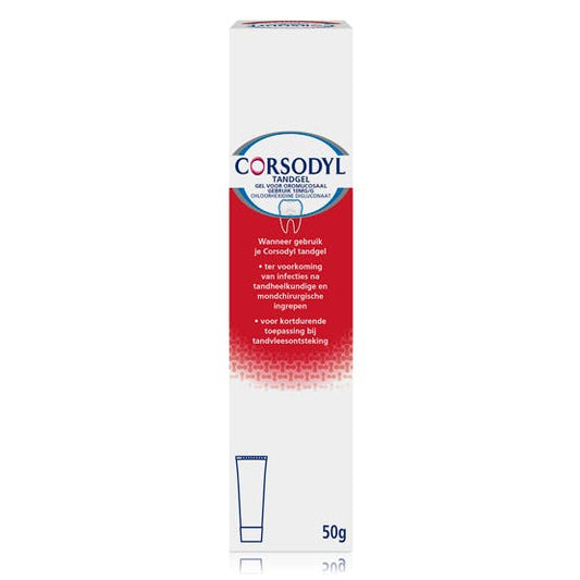 Corsodyl Tandgel 50g – Voor Korte Termijn Behandeling van Tandvleesontsteking