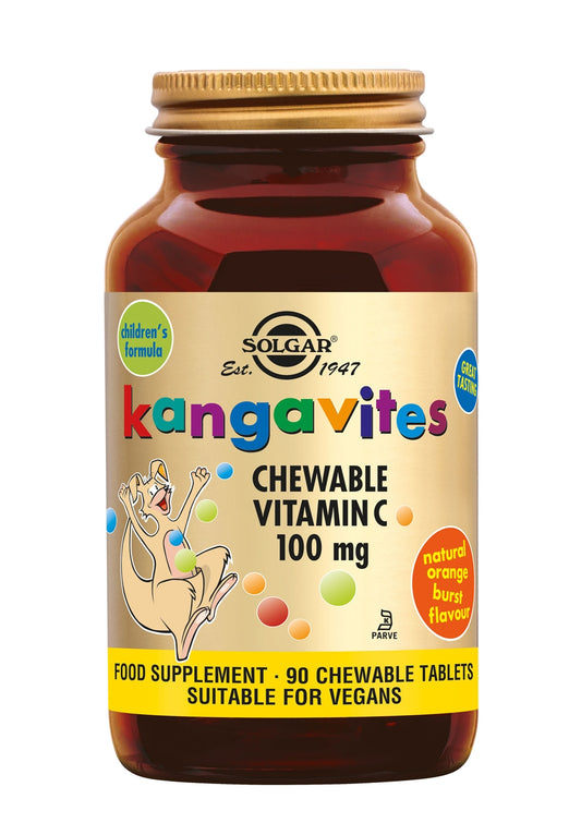 Solgar Kangavites Vitamine C 100mg 90 tabletten – Immuunondersteuning voor Kinderen