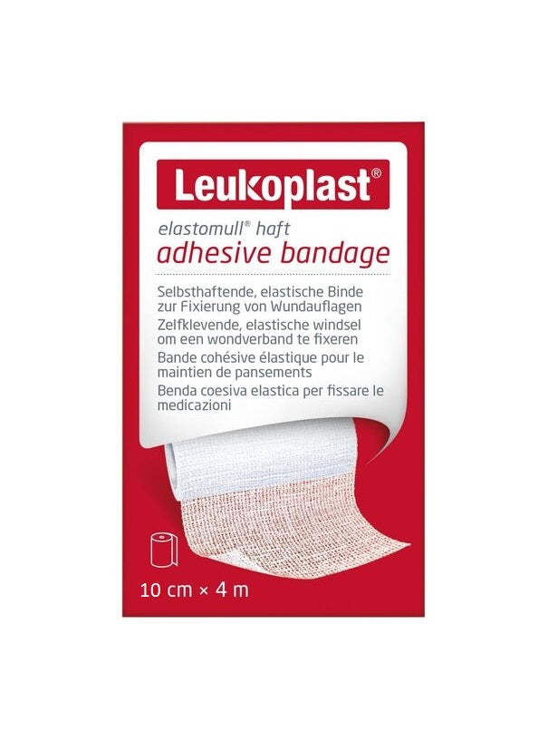Leukoplast Elastomull Haft Windsel – Zelfhechtend fixatiewindsel voor stevige en comfortabele verbandfixatie - 4mx10cm