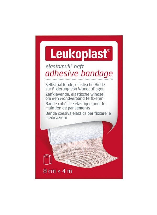 Leukoplast Elastomull Haft Windsel – Zelfhechtend fixatiewindsel voor stevige en comfortabele verbandfixatie - 4mx8cm