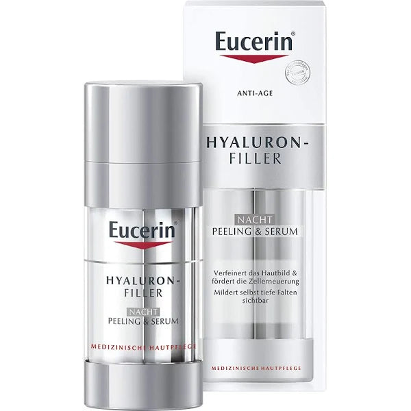 Eucerin Hyaluron-Filler Nacht Peeling & Serum 30ml – Dubbele Werking met Anti-Age en Peeling-Effect