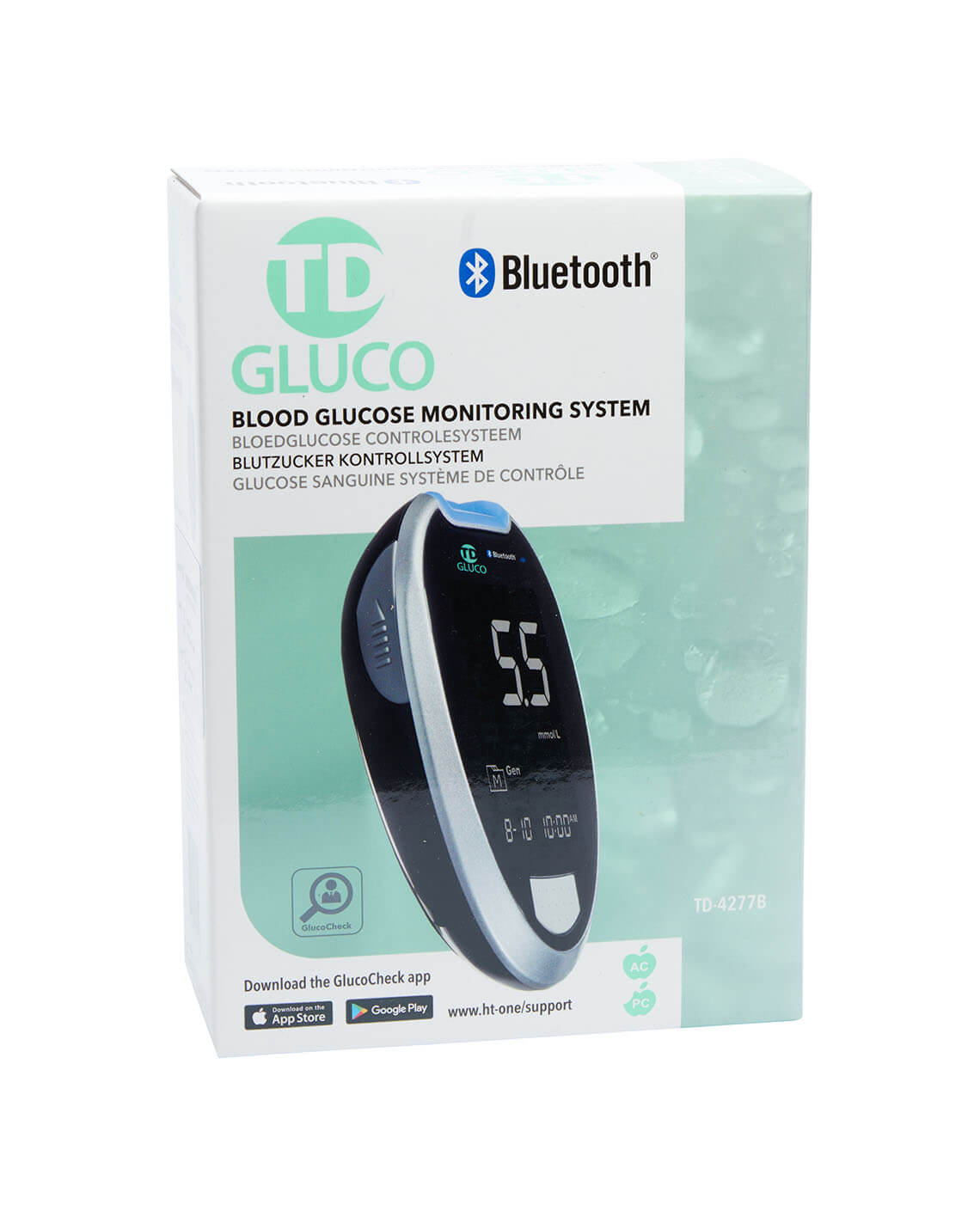 Ht One TD Bluetooth Glucosemeter Startpakket – Nauwkeurige Metingen met Slimme Bluetooth Koppeling