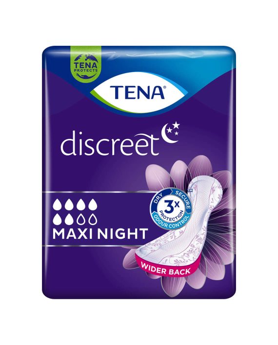 TENA Discreet Maxi Night – Optimale Bescherming tegen Zwaar Urineverlies tijdens de Nacht