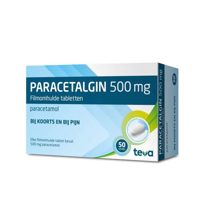 Paracetalgin Teva 500mg 50 stuks - Betrouwbare Pijn- en Koortsverlichting voor Alle Leeftijden