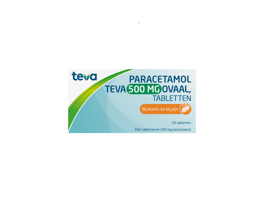 Paracetamol Teva Ovaal 50 Tabletten 500mg - Betrouwbare Pijn- en Koortsverlichting