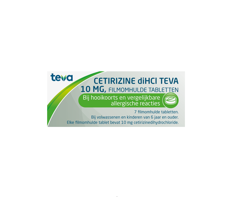 Cetirizine DiHCL Teva 7 tabletten 10mg - Effectieve Verlichting van Allergische Klachten