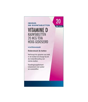 Vitamine D Teva Tablet 20mcg 800ie